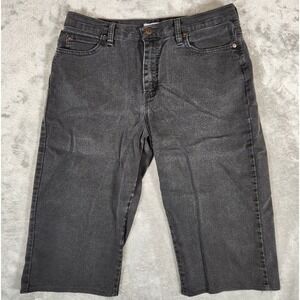 Lee Shorts Women's 12 32X16 Black Jean Denim Relaxed Fit Stretch Mom 3051804